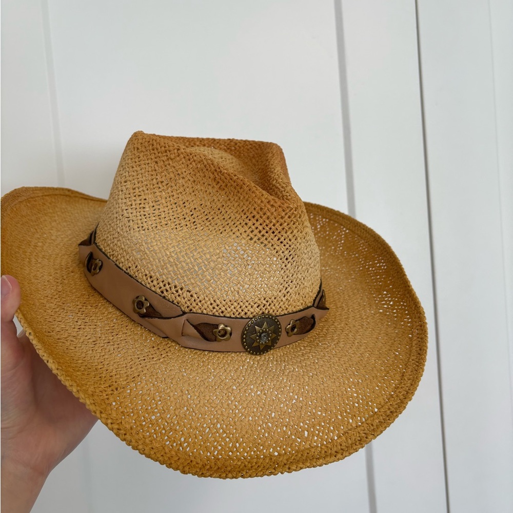 Outlaws‎ Cowboy Western Raffia Paper Straw Summer Festival Cowgirl Hat - Picture 15 of 15